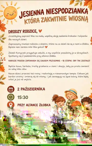 Jesienna niespodzianka, która zakwitnie wiosną – wspólne sadzenie krokusów i tulipanów